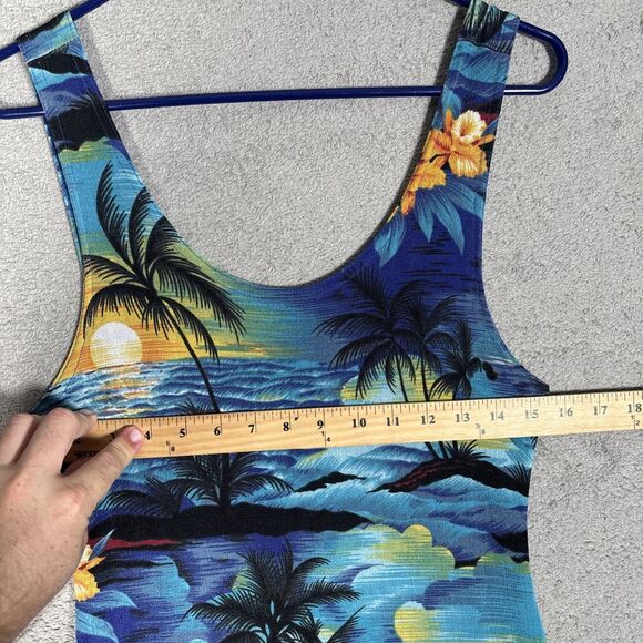 Vintage Marisol Womens Fit Small Slinky Maxi Hawaiian Resort Wear Tropical Beach - Picture 5 of 16